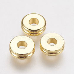 Brass Spacer Beads, Real 24K Gold Plated, Donut, 6x2mm, Hole: 2mm(KK-F730-03G)
