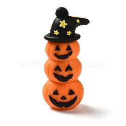 Halloween Theme PVC Plastic Big Pendants, Pumpkin, Black, 56x23x18mm, Hole: 2.5mm(KY-N023-03D)