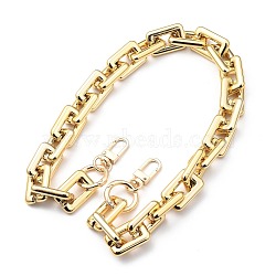 Bag Handles, with CCB Plastic Linking Rings, Alloy Spring Gate Rings and Zinc Alloy Swivel Clasps, for Bag Straps Replacement Accessories, Golden, 22.6 inch(57.5cm)(AJEW-BA00026-02)