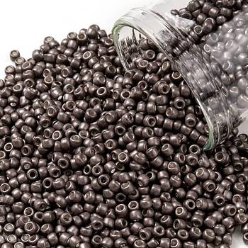 TOHO Round Seed Beads, Japanese Seed Beads, Frosted, (556F) Matte Galvanized Mauve, 11/0, 2.2mm, Hole: 0.8mm, about 5555pcs/50g