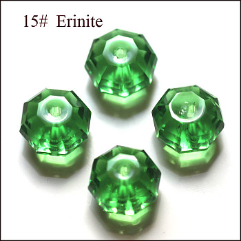 Imitation Austrian Crystal Beads, Grade AAA, Faceted, Octagon, Green, 6x4mm, Hole: 0.7~0.9mm