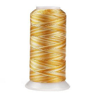 Segment Dyed Round Polyester Sewing Thread, for Hand & Machine Sewing, Tassel Embroidery, Yellow, 12-Ply, 0.8mm, about 300m/roll