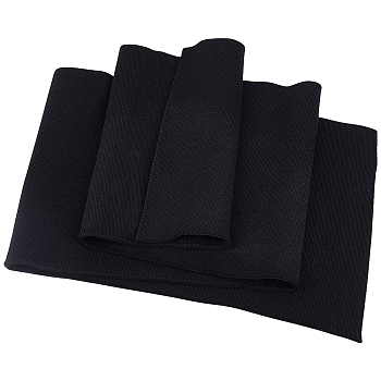Polycotton Elastic Ribbing Fabric for Cuffs, Waistbands Neckline Collar Trim, Black, 100x20~21x0.14cm