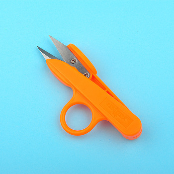 T10 High Carbon Steel Safety Scissors, Craft Scissor, with Plastic Handle, Dark Orange, 120x50x15mm