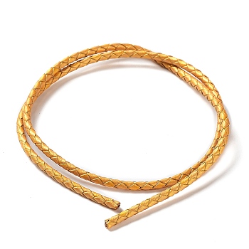 Braided Leather Cord, Gold, 3mm, 50yards/bundle