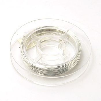 Round Copper Wire for Jewelry Making, Silver, 26 Gauge, 0.4mm, about 16.4 Feet(5m)/roll
