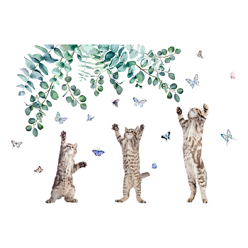 PVC Wall Stickers, Wall Decoration, Cat Pattern, 390x800mm