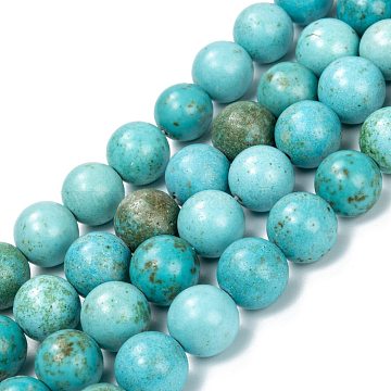 Natural Howlite Beads Strands, Dyed & Heated, Round, 12.5~13X13~13.5mm, Hole: 1.6mm, about 30pcs/strand, 15.24 inch(38.7cm)(G-C180-24)