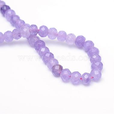 Faceted Rondelle Dyed Natural White Jade Bead Strands(G-R343-6x8-03)-2