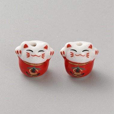 Handmade Printed Porcelain Beads(PORC-WH0018-03A)-1