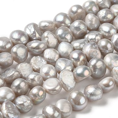 Dark Gray Two Sides Polished Pearl Beads