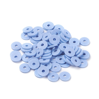 Cornflower Blue Disc Polymer Clay Beads