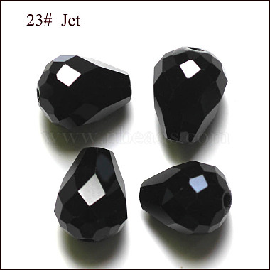 12mm Black Drop Glass Beads