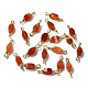 Natural Red Agate Connector Charms(FIND-C046-09A-G)-1