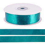 1 Roll Imitation Leather Polyester Ribbon, for Garment Accessory, Teal, 1 inch(25mm), about 20.00 Yards(18.29m)/Set(LC-TA0001-02A)