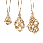 3Pcs 3 Styles 304 Stainless Steel Cable Chain Necklace Makings, with Blank Cage Pendants, Golden, 17.52~29.53 inch(44.5~75cm), 1pc/style(NJEW-JN04932-01)