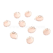 304 Stainless Steel Charms Cabochon Settings, Lace Edge Bezel Cups, Oval, Rose Gold, 12x9x2mm Tray: 9mmx8mm(STAS-Y001-11EG)