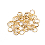 Iron Jump Rings, Open Jump Rings, Round Ring, Golden, 8x0.9mm, 19 Gauge, Inner Diameter: 6.2mm, about 100pcs/bag(IFIN-CJC0001-02A-G)
