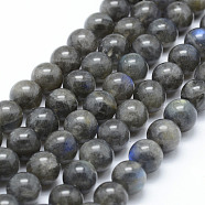 Natural Labradorite Beads Strands, Round, 6mm, Hole: 1mm, about 62pcs/strand, 15.7 inch(40cm)(G-P326-01-6mm)