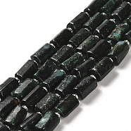 Natural Fuchsite Beads Strands, with Seed Beads, Faceted, Column, 8.5~11x5.5~6.5mm, Hole: 1mm, about 14~15pcs/strand, 7.48''(19cm)(G-N327-06-35)