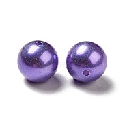 ABS Plastic Imitation Pearl Beads, Round, Blue Violet, 15~16x15mm, Hole: 2mm(SACR-A001-02D)