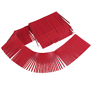 2M Imitation Leather Fringe Trimmings, Double Side Leather Tassel Trims, Costume Embellishments, Crimson, 100x0.5mm(DIY-GF0008-48B)