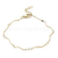 Ion Plating(IP) 304 Stainless Steel Twist Bar Link Chain Bracelet, Golden, 7-1/4 inch(18.5cm)(BJEW-K226-06G)
