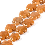 Natural Topaz Jade Beads Strands, Flower, with Seed Beads, 20x20x7mm, Hole: 1.4mm, about 20pcs/strand, 16.14''(41cm)(G-NH0028-01B)