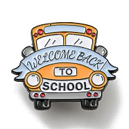 Back To School Theme Enamel Pins, Badge, Alloy Brooch for Backpack Clothes, Car, 28.5x33x1.5mm(JEWB-P028-C03)