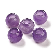 Natural Amethyst European Beads, Large Hole Beads, Round, 12x9~9.5mm, Hole: 5.5~6mm(G-R488-01Q)