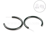 Hypoallergenic Bioceramics Zirconia Ceramic Ring Stud Earrings, Half Hoop Earrings, No Fading and Nickel Free, Dark Green, 30x2.5x27mm(EJEW-Z023-01C)