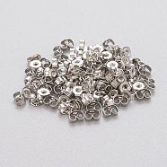 304 Stainless Steel Ear Nuts, Butterfly Earring Backs for Post Earrings, Stainless Steel Color, 4x3x2mm, Hole: 0.8mm(STAS-K203-01P)
