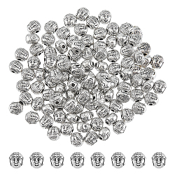 DICOSMETIC 100Pcs Tibetan Style Alloy Beads, Cadmium Free & Lead Free, Buddha Head, Antique Silver, 8x7x5.5mm, Hole: 1.5mm(TIBEB-DC0001-09)