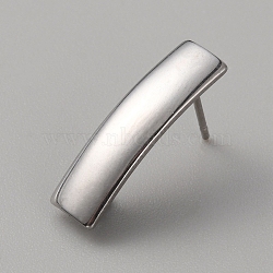 304 Stainless Steel Stud Earring, with Vertical Loops, Rectangle, Stainless Steel Color, 21x6mm, Hole: 2.4mm, Pin: 0.7mm(STAS-WH0017-030P)