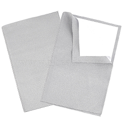 2Pcs 4 Layers Silver Polishing Cloth, Jewelry Cleaning Cloth, Sterling Silver Anti-Tarnish Cleaner, Rectangle, Light Grey, 28x17.8x0.2cm(TOOL-BBC0001-03B)