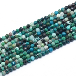 Natural Chrysocolla Beads Strands, Faceted, Round, 3mm, Hole: 0.6mm, about 139pcs/strand, 14.96 inch(38cm)(G-G823-13-3mm)