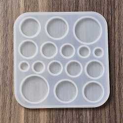 DIY Cabochon Silicone Molds, Resin Casting Molds, For UV Resin, Epoxy Resin Jewelry Making, Flat Round, 91x91x5mm, Inner Diameter: 8~24mm(X-SIMO-H009-07A)