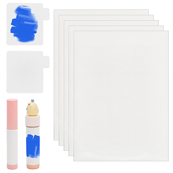 Paper Writable Blank Stickers, Square Self Adhesive Decals, White, 297x210x0.2mm, Sticker: 55x55mm