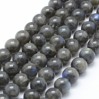 Natural Labradorite Beads Strands, Round, 6mm, Hole: 1mm, about 62pcs/strand, 15.7 inch(40cm)