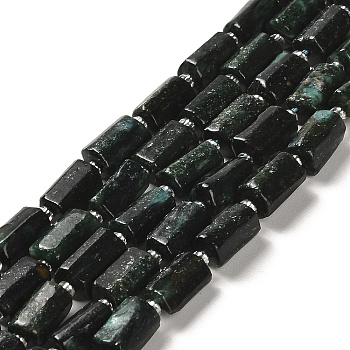 Natural Fuchsite Beads Strands, with Seed Beads, Faceted, Column, 8.5~11x5.5~6.5mm, Hole: 1mm, about 14~15pcs/strand, 7.48''(19cm)