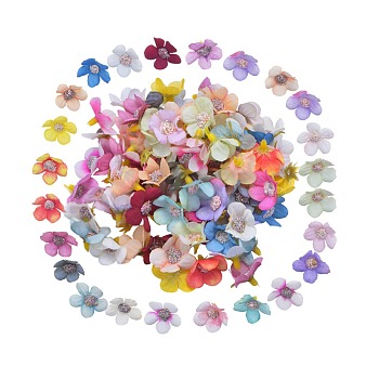 104Pcs 26 Colors Silk Flower, Decorate Accessories, Mixed Color, 23x23x16mm, 4pcs/color