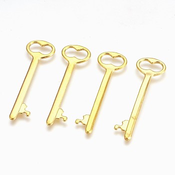 Tibetan Style Zinc Alloy Key Big Pendants, Lead Free and Cadmium Free, Golden, 53.5x16x2mm