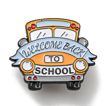 Back To School Theme Enamel Pins, Badge, Alloy Brooch for Backpack Clothes, Car, 28.5x33x1.5mm