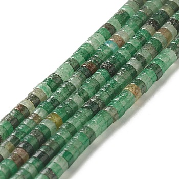 Natural Green Aventurine Beads Strands, Heishi Beads, Flat Round/Disc, 4x2.5mm, Hole: 0.5mm, about 167pcs/strand, 15.04 inch(38.2cm)