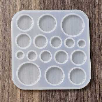 DIY Cabochon Silicone Molds, Resin Casting Molds, For UV Resin, Epoxy Resin Jewelry Making, Flat Round, 91x91x5mm, Inner Diameter: 8~24mm