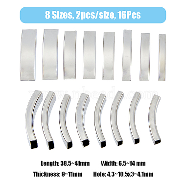 16pcs 8 styles 201 Stainless Steel Slide Charms(STAS-BC0003-69)-2