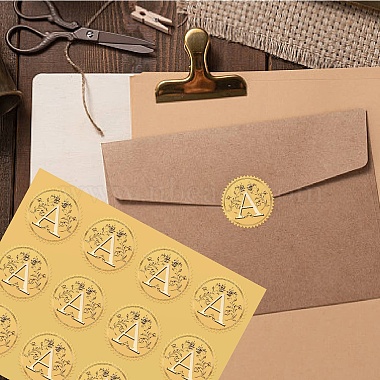 34 Sheets Self Adhesive Gold Foil Embossed Stickers(DIY-WH0509-085)-6