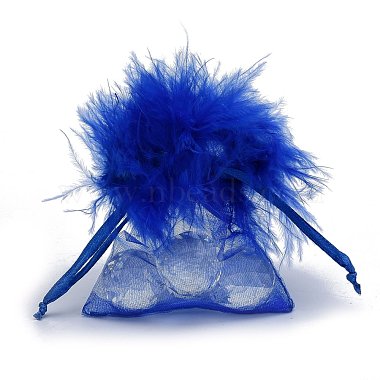 Blue Rectangle Organza Bags