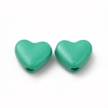 Perles en alliage peintes à la bombe coeur(FIND-G053-01M)-2