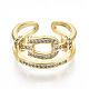 Brass Micro Pave Clear Cubic Zirconia Cuff Rings(RJEW-S045-013G-NR)-3